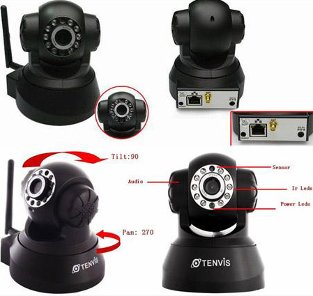 Tenvis JPT3815W Indoor IP Camera 1/4 Color CMOS CCTV Security System PT Control