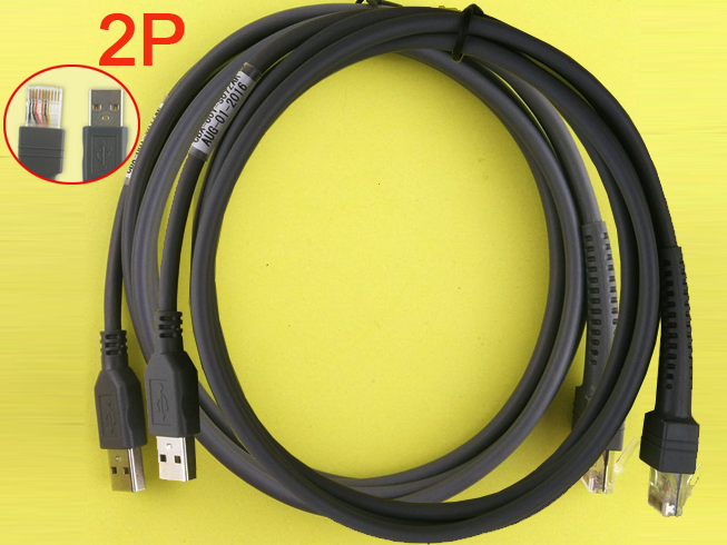 2pcs CBA-U01-S07ZAR 7ft 2M USB CABLE for MOTOROLA Symbol LS2208AP LS1203 LS4208(Barcode Scanner)
