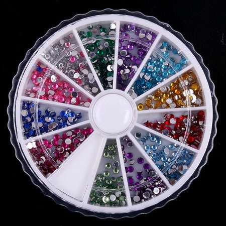 NAIL ART RHINESTONES Glitter Wheel Glue Acrylic H986