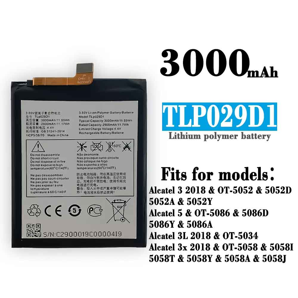 Alcatel TLP029D1 batteries